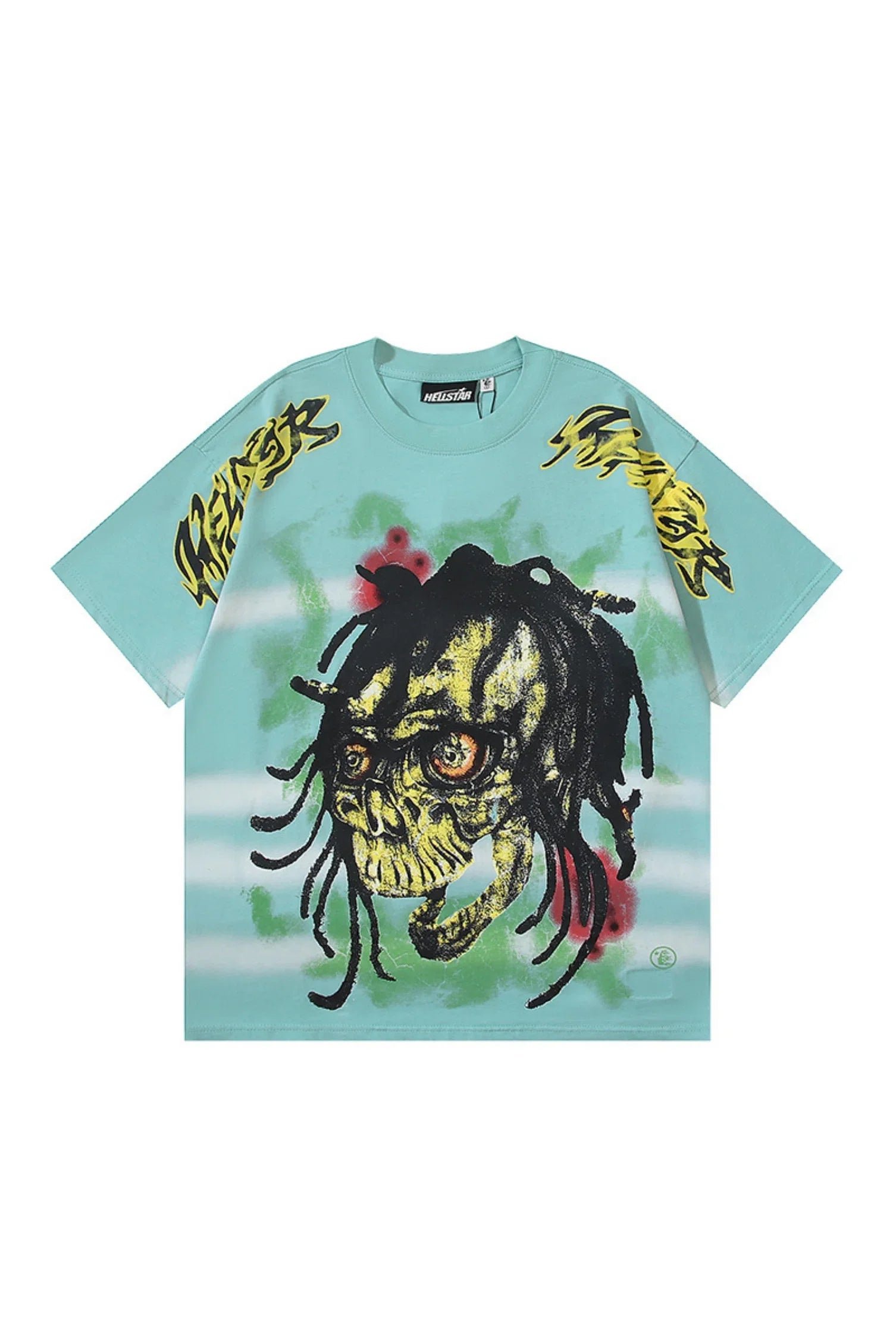 101.jpg Dark Series: Letter Skull Lake Blue T-shirt - Image 1