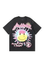 Dark Style: Pink Text Sun's Smile, Black Shirt