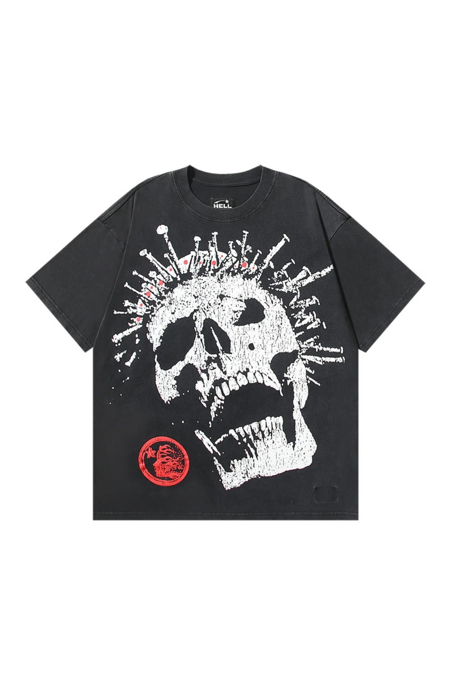 15_1f316f4e-b27e-4b61-94f1-c9c6b9396f12.jpg Dark style: Black shirt with skull pattern - Image 1