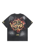 Dark Style: Skeleton Black Shirt with Flames - Image 2