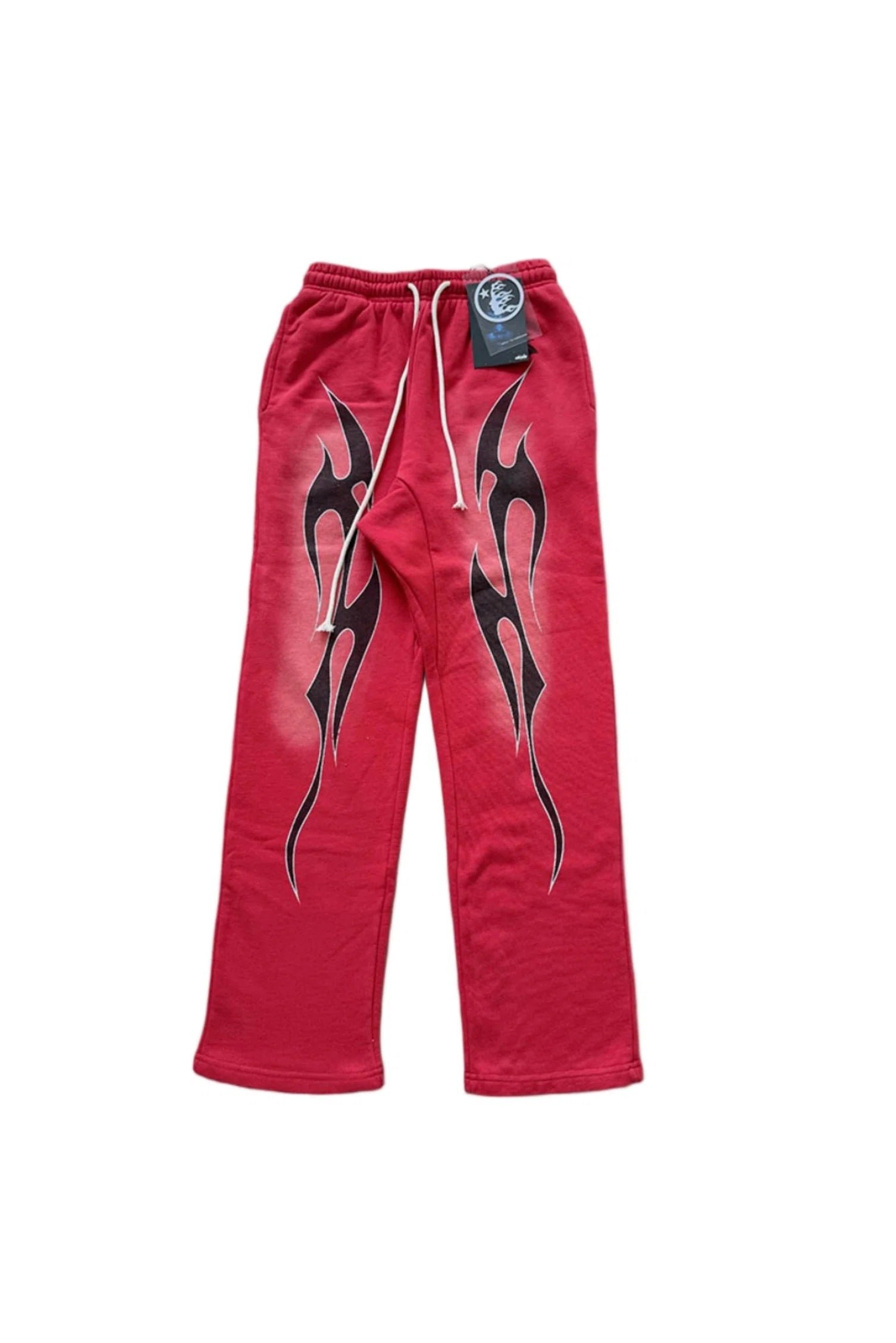 55.jpg Hellstar Studios flame casual sports pants red - Image 1