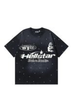 Dark Series: Spotted Letter Printed Black T-shirt