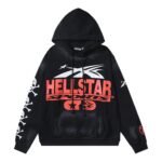 Black Hell Star Text Hoodie Hoodie