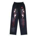 Hellstar Studios flame casual sports pants black