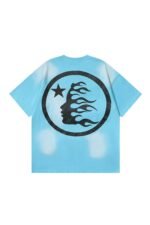 Dark Series: Side Face Goddess Printed Light Blue T-shirt - Image 2