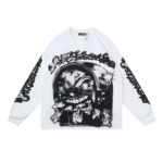 Letter printed white long sleeved shirt