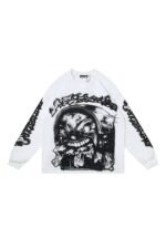 Letter printed white long sleeved shirt
