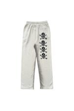 Hellstar Studios logo Skeleton casual sports pants white - Image 2