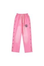 Hellstar Studios' new side button logo casual sports pants! pink