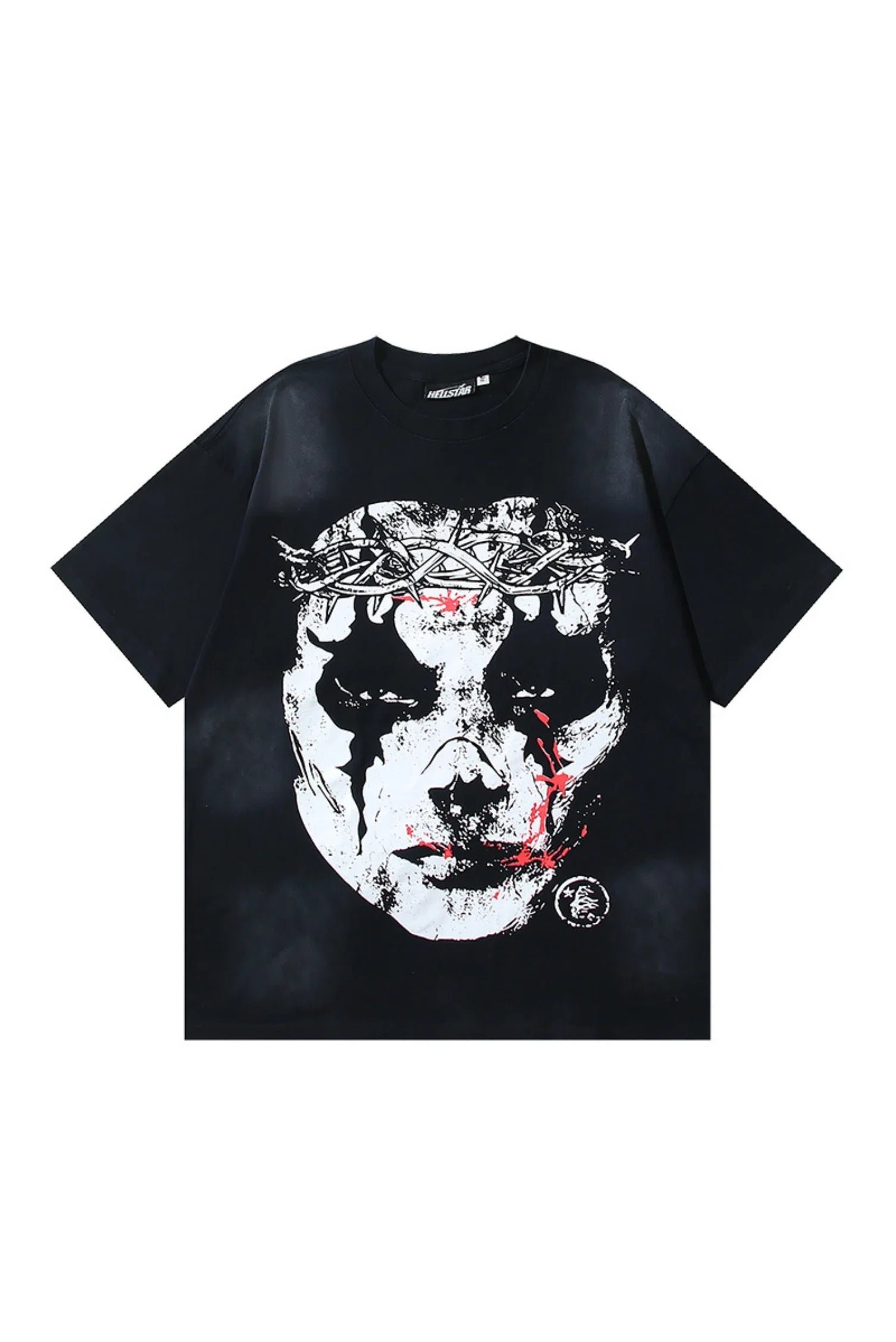 79_2bff3fb8-f1c4-463a-9c12-3a94bc404095.jpg Dark Series: Face Printed Black T-shirt - Image 1