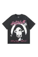 Dark style: Women's printed black shirt