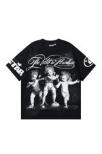 Dark Series: Little Angel Printed Black T-shirt