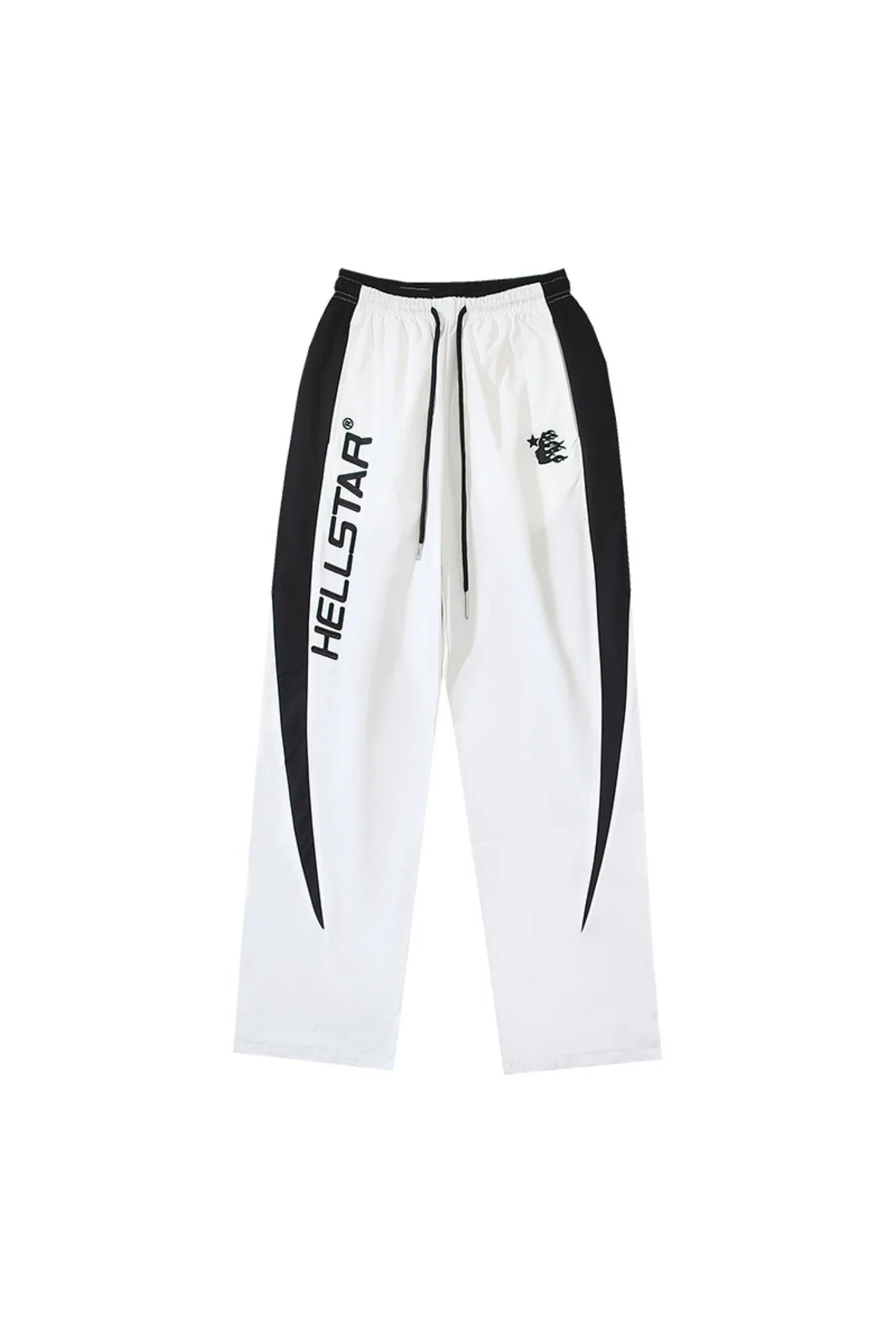 83.jpg Hellstar Studios Embroidered Splicing Logo Sports Pants White - Image 1