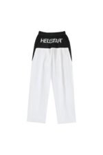 Hellstar Studios Embroidered Splicing Logo Sports Pants White - Image 2
