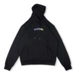 Colored black hoodie with letters