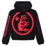 Black and Red Hellstar Sports Future Flame Hoodie - Image 2