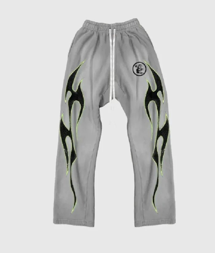 Hellstar-Studios-Flame-Grey-Sweatpants-700×823-1.jpg Hellstar Studios Flame Grey Sweatpants - Image 1