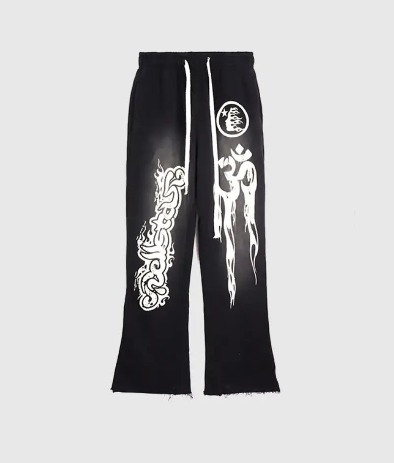 Hellstar-Studios-Records-Yoga-Sweatpants-Black-2.jpg Hellstar Studios records casual sports pants in black - Image 1