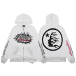 Explosion logo white hooded sweatshirt - Image 3